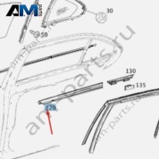 Уплотнитель заднего стекла правой двери внутр. A2047354765 для Mercedes C-class W204