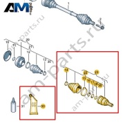Наружный ШРУС с монтажными деталями VAG 1K0498099K