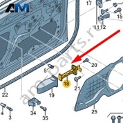 Ограничитель открывания передней двери Audi Q8 e-tron 2024-2024/Audi e-tron 2019-2023 4KE837249