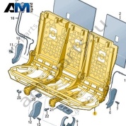 Каркас сиденья и спинки Volkswagen T-Roc Cross 2019-2024 2GM885184A