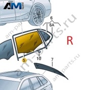 Стекло заднее правое VAG 5E6845206A Skoda 2019-2026