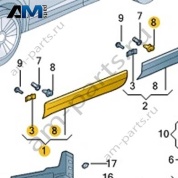 Накладка двери пассажира с молдингом VAG 3GJ854940AGRU на Volkswagen 2025-2026