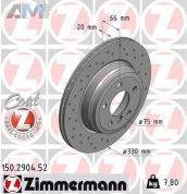 Перфорированные задние тормозные диски 330X20 (150.2904.52) ZIMMERMANN для BMW 4 Серии 2013-2021 440i/iX