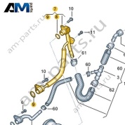 Трубка ОЖ с шлангом ОЖ VAG 06K121497AM