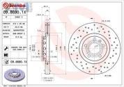 Передние перфорированные тормозные диски BREMBO 09.8690.1X на Audi A4 (B7) 2005-2009