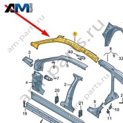 Внутренняя часть стойки A Audi A6 (C8) Avant/Allroad 2019-2024 4K9810179