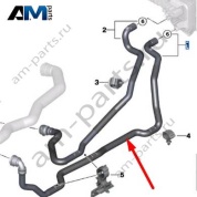 Подводящий шланг системы охлаждения BMW X3 (G01) 2017-2024 30d (B57) 64219354459