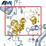 Выпускной коллектор с турбонагнетателем VAG 04E145721G