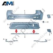 Молдинг заднего бампера Volkswagen Тигуан 57G807333C041