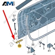 Уплотнитель передней двери (наружный) Audi A7 (4K) 2019-2024 4K8837717