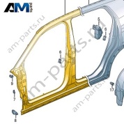Отрезная деталь - стойка A с порогом Volkswagen T-Roc Cross 2019-2024 2GM809836A