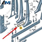 Часть стойки В Audi Q7 (4M) 2016-2024 4M0809397A
