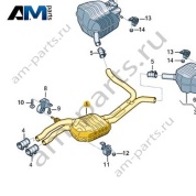 Средний глушитель Audi A7 (4G) 2015-2018 4G8253409B