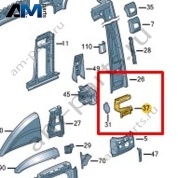 Усилитель стойки В Volkswagen Crafter 2012-2016 2E3809445A