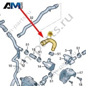 Шланг ОЖ с быстроразъемной муфтой Audi A8 (D4) 2014-2017 4H0819371J