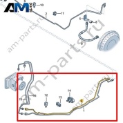 Тормозная трубка от переднего к заднему соединителю Volkswagen id3 2020-2024 1EA614742B
