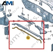Уплотнитель водоотводного короба Volkswagen T-Roc 2018-2024 2GA819142
