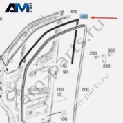 Уплотнитель двери передней левой верхний A9077272900 для Mercedes Sprinter W907