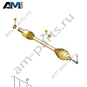 Задний левый приводной вал с ШРУСами Volkswagen id3 2020-2024 1EA501203G
