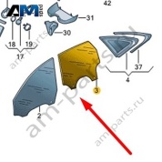 Стекло заднее правое неподвижное 4P5845298NVB для Ауди А6 С9 2025-2026