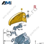 Крышка зеркала правая 8YG857528GRU для Audi A3 (8Y) 2020-2026