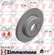 Задние тормозные диски 330X20 (150.3484.20) ZIMMERMANN на BMW 5 серии (F10) 525d/528i