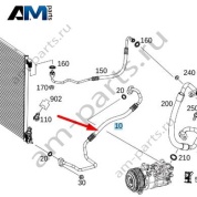 Трубка от радиатора к компрессору кондиционера на Mercedes W205 AMG C43 (M276) A2058303903