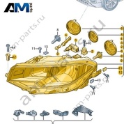 Двойная галогенная фара правая Volkswagen T-Roc Cross 2019-2024 2GM941006A