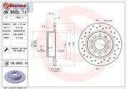Задние перфорированные тормозные диски BREMBO 08.9502.1X на Volkswagen Golf V (2003-2008)