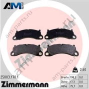 Передние тормозные колодки (ZIMMERMANN) 25003.170.1 для Porsche 911 Carrera (2011-2015)