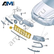 Решетка бампера нижняя 5HG853677B041 на Volkswagen Golf 8 2019-2026