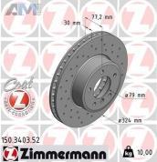 Перфорированные передние тормозные диски 324X30 (150.3403.52) ZIMMERMANN для BMW 5 Серии (E60) 530d/530i