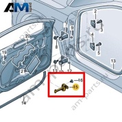 Ограничитель открывания передней двери Volkswagen Jetta VII 2020-2024 17A837249C