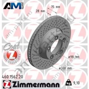 Задний левый тормозной диск 330х28 (ZIMMERMANN) 460.1562.20 для Porsche 911 Carrera (2011-2015)