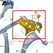 Боковина (внутренняя часть) Volkswagen T-Roc 2018-2024 2GA809402