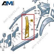 Усилитель стойки В Volkswagen id4/id5 2021-2024 11A809448