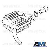 Задняя часть глушителя (R) Audi A4 (B7) 3.2 (256 л.с.) 8K0253609BN