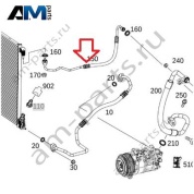Трубка от радиатора кондиционера сверху для Mercedes W205 AMG C63 (M177) A2058309800