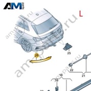 Катафот заднего бампера слева 8YG945105 для Audi A3 (8Y) 2020-2026