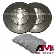 Передние диски и колодки Ауди А8 (D4) 6.3-
