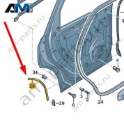 Защитная пленка (самоклеящ.) Audi Q7 (4M) 2016-2024 4M0839982A