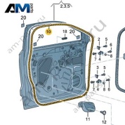 Уплотнитель передних дверей на кузове 57D867365C5AP на Шкода Карок 2021-2026