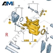 Задний правый тормозной суппорт 5WD615406A на Audi A3 (8Y) 2020-2026