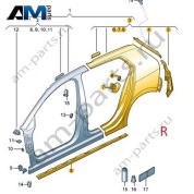 Крыло заднее правое 5H4809844 для Volkswagen Golf 8 2019-2026