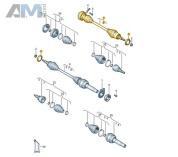 Приводной вал со ШРУСами левый 5-МКП 7LA407271B  Volkswagen Multivan T6 (2019-2023)