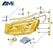 Светодиодная левая фара VAG 3CG941113F на Volkswagen 2021-2026