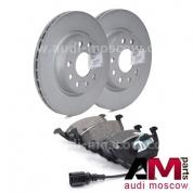Передние диски и колодки Ауди А3 (8P) 1.2-1.6