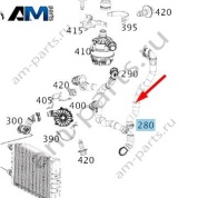 Шланг охлаждения от клапана к помпе и радиатору АКП Mercedes AMG S63 (M177) A2905017700
