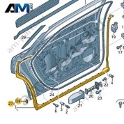 Уплотнитель двери (наружный) Audi A8 (D5) 2018-2024 4N0839717A