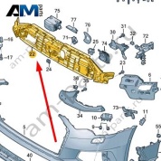 Замыкающая панель бампера Audi A6 (C8) 2019-2024 4K0807233